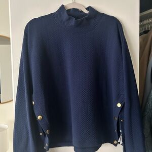 J. Crew Textured Navy Sweater